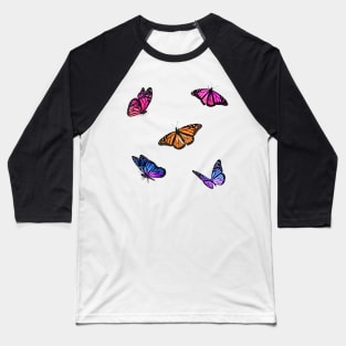 Sunset Butterflies Sticker Pack Baseball T-Shirt